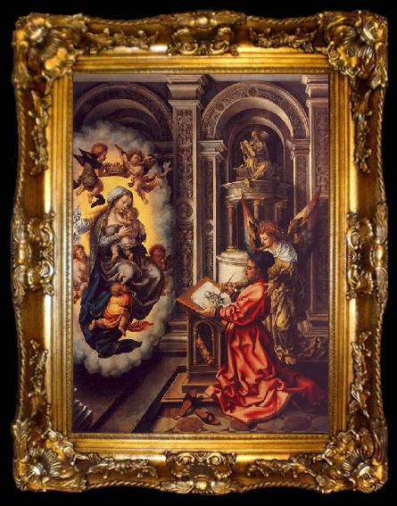 framed  Jan Gossaert Mabuse Saint Luke Painting the Virgin, ta009-2
